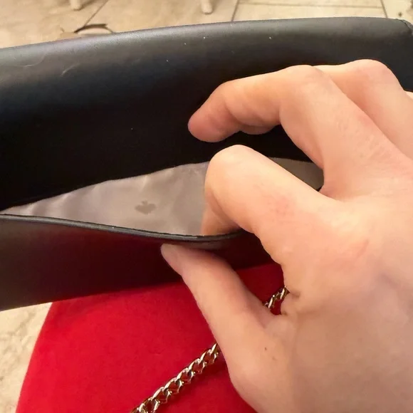 Kate Spade Black Scalloped Clutch with Chain BNWT - Picture 5 of 6